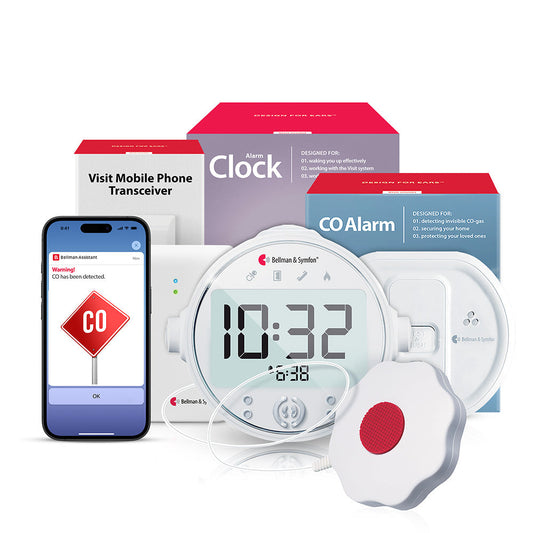 Carbon Monoxide Alarm System with Mobile Transceiver, Alarm Clock Receiver and Bed Shaker