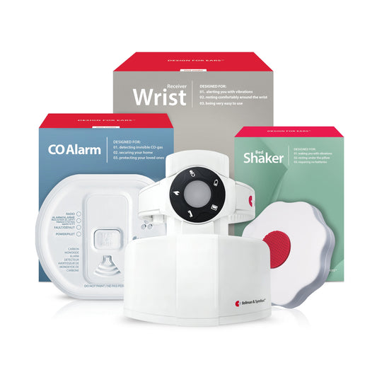 Carbon Monoxide Alarm System with Wrist Receiver and Bed Shaker