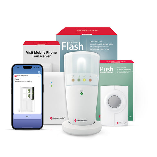 Push Button System with Mobile Transceiver and Flash Receiver