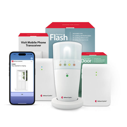 Doorbell System with Mobile Transceiver and Flash Receiver