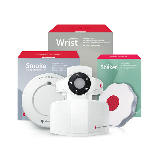 Smoke/Fire Alarm System with Wrist Receiver and Bed Shaker