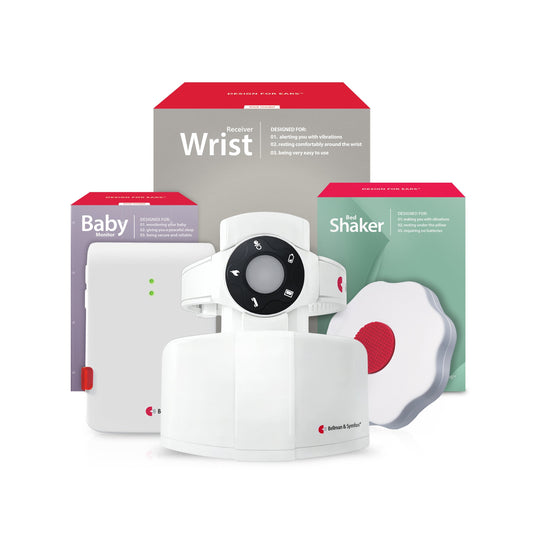 Baby Monitor System with Wrist Receiver and Bed Shaker