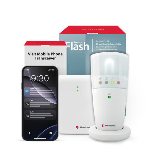 Phone System with Mobile Transceiver and Flash Receiver