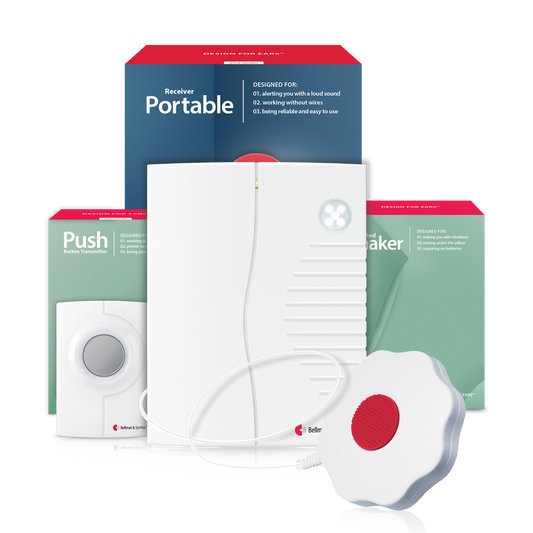 Push Button System with Portable Receiver and Bed Shaker