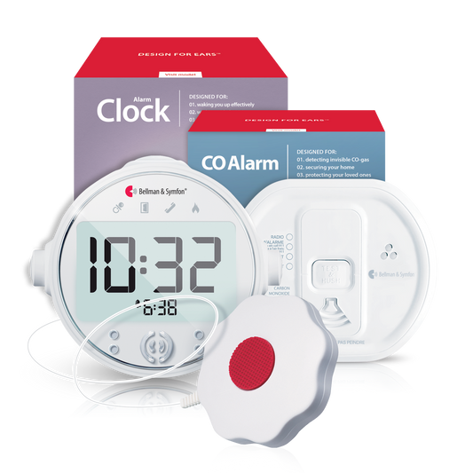 Carbon Monoxide Alarm Notification System with Alarm Clock Receiver, Bed Shaker, Mobile Phone Transceiver, and Watch Receiver